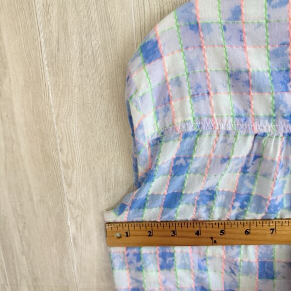 Pilcro And The Letterpress Anthropologie Shirt Womens S Button Up Plaid Splatter - Picture 12 of 13